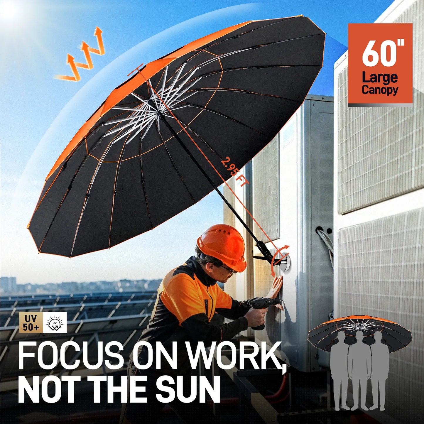 Goyaki Folding 16 Ribs Magnetic Umbrella, Designed for Outdoor Work