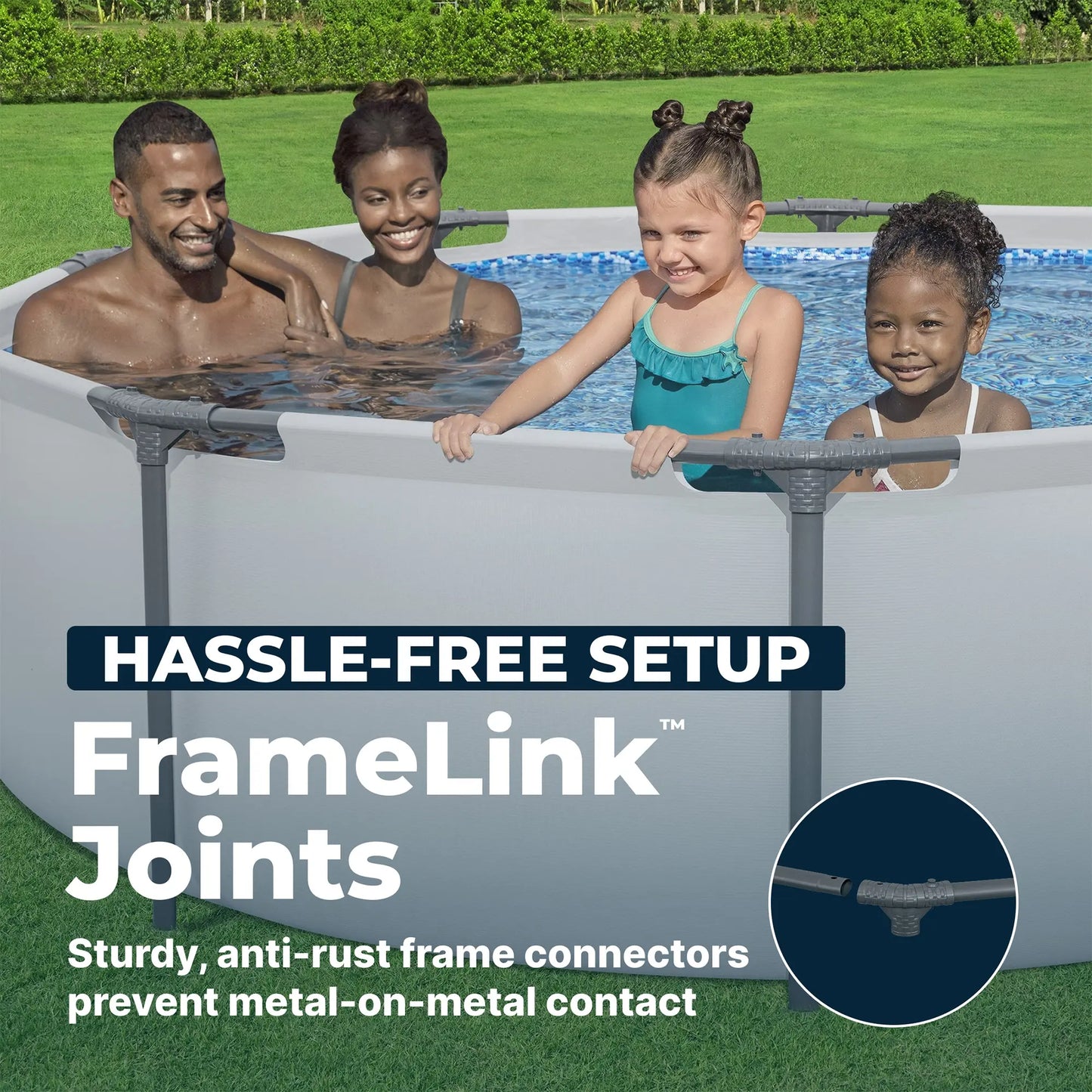 Goyaki Round Above Ground Outdoor Swimming Pool with Pump