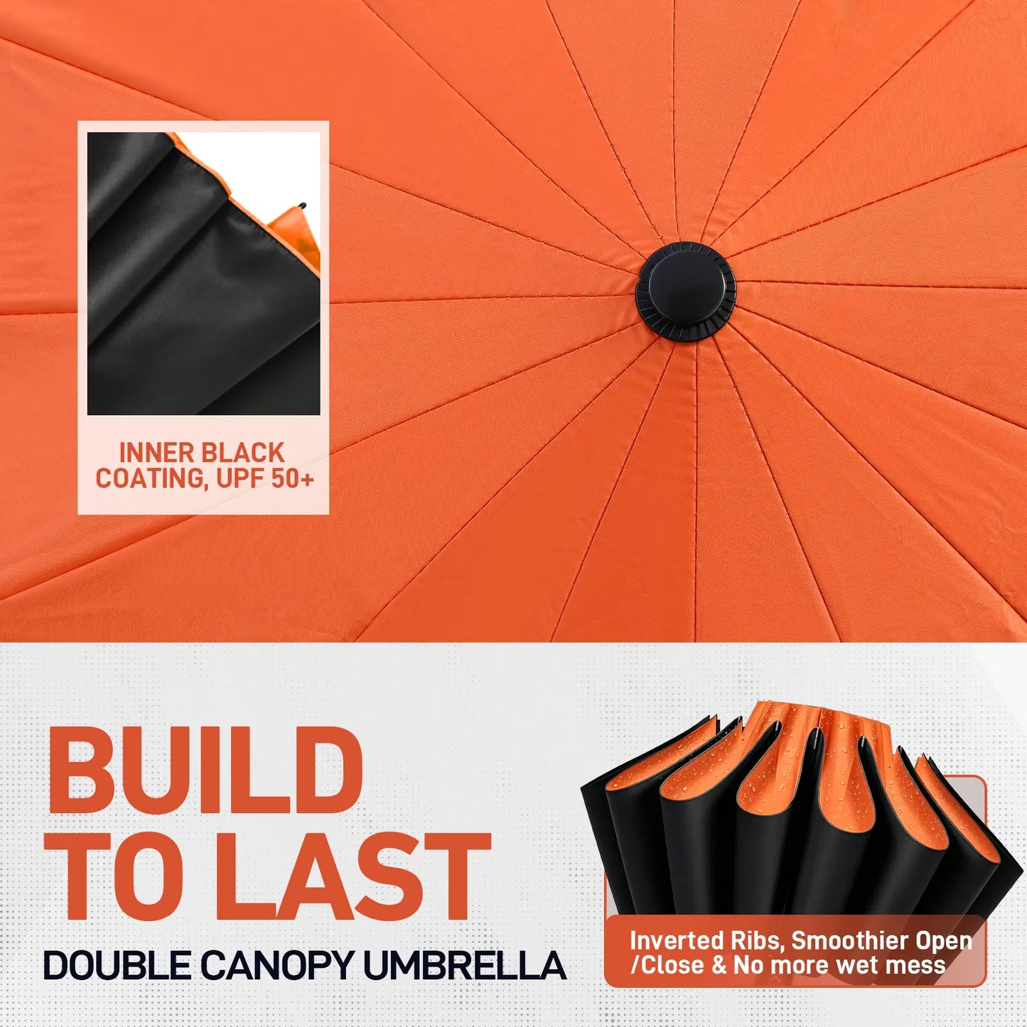 Goyaki Folding 16 Ribs Magnetic Umbrella, Designed for Outdoor Work